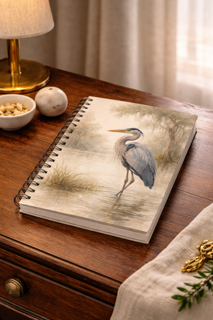 Heron Watercolor Spiral Notebook