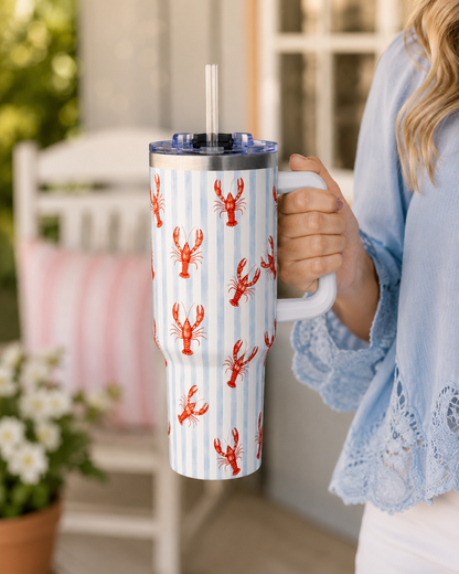 Red Crawfish Pattern Tumbler