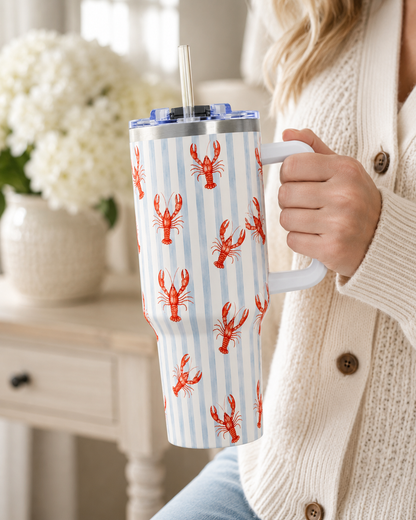 Red Crawfish Pattern Tumbler
