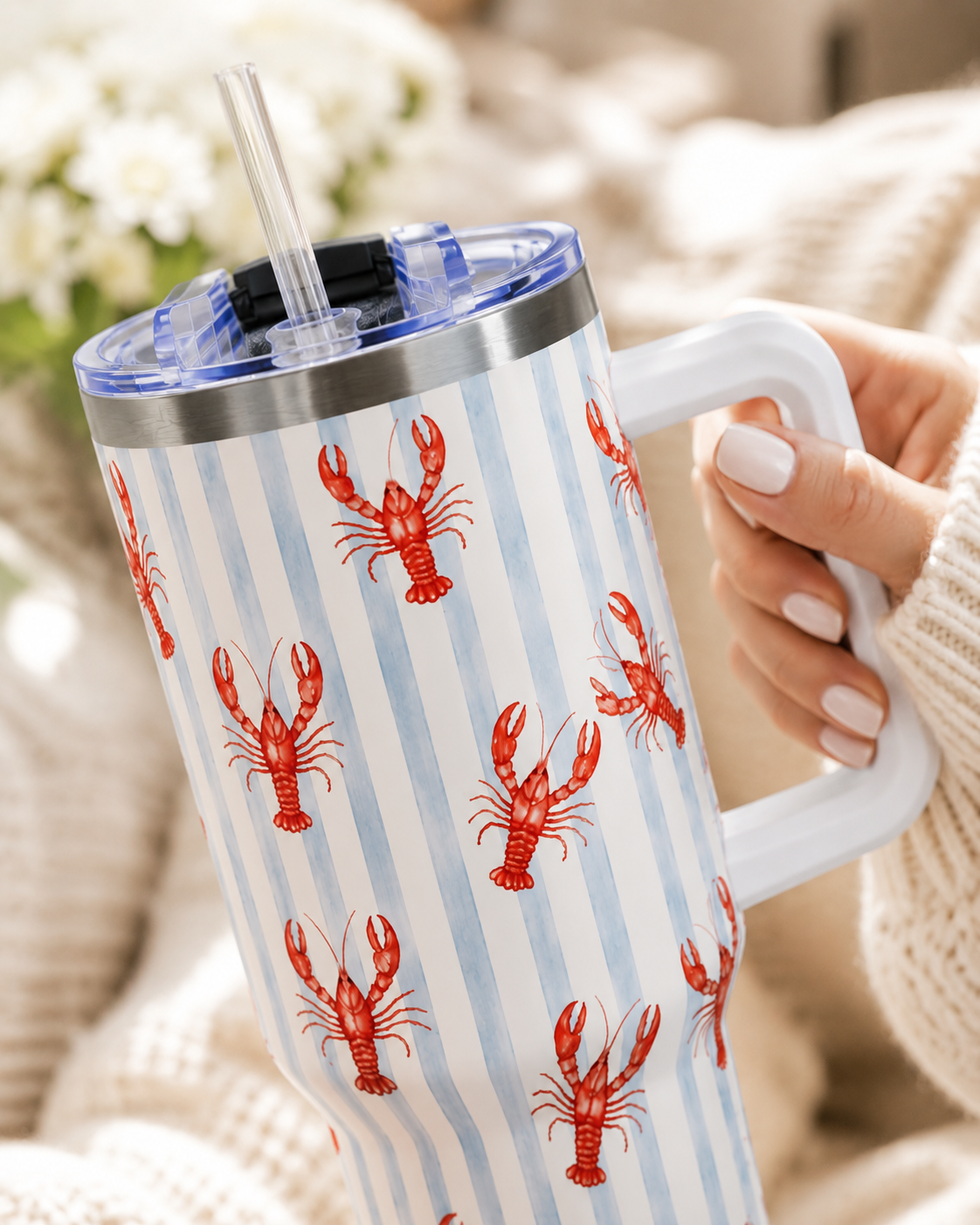 Red Crawfish Pattern Tumbler
