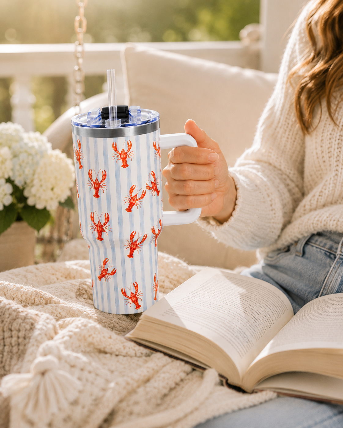 Red Crawfish Pattern Tumbler