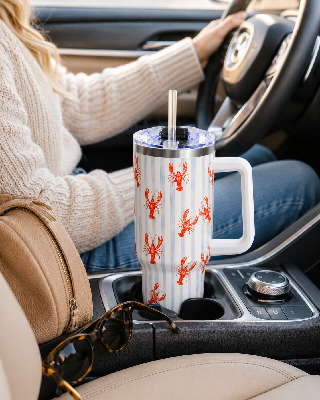 Red Crawfish Pattern Tumbler