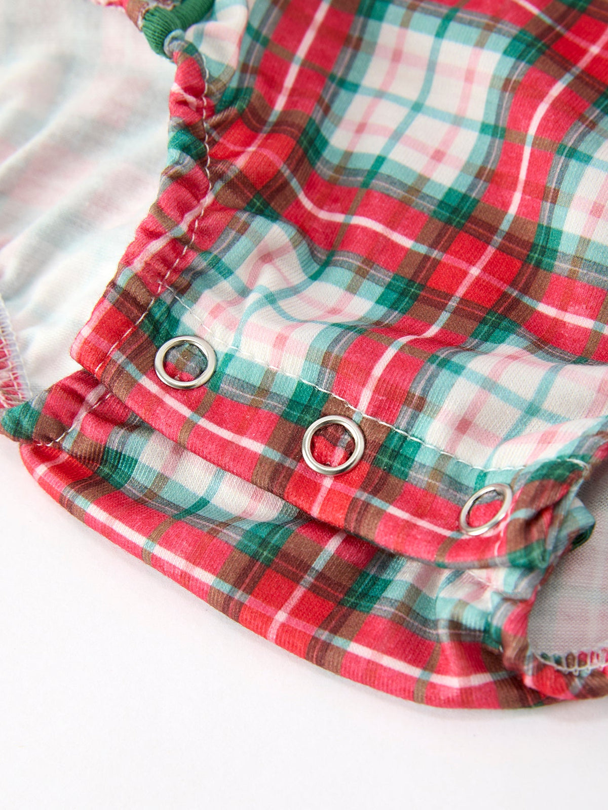 Baby Boys Christmas Tree Smocked Plaid Bubble Romper