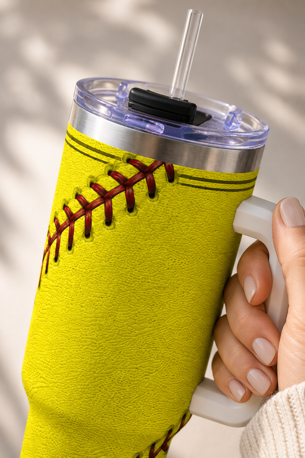 Personalized Softball Tumbler – 40 oz Name &amp; Number Travel Cup