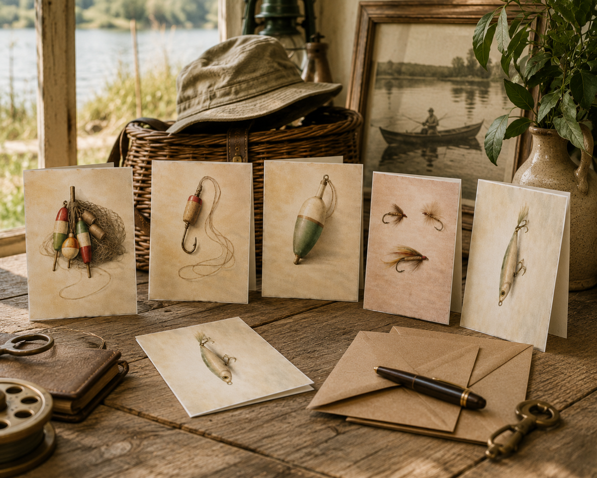 Fishing Lures Greeting Cards (5-Pack)