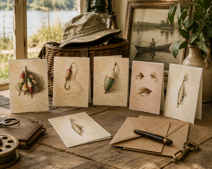 Fishing Lures Greeting Cards (5-Pack)