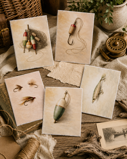 Fishing Lures Greeting Cards (5-Pack)