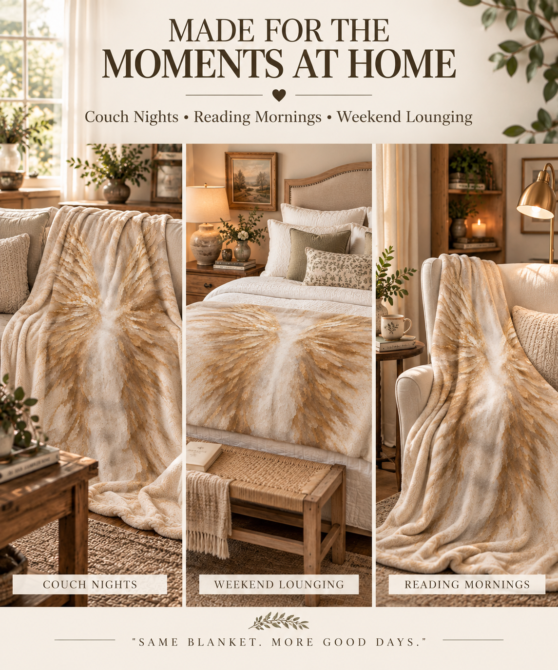 Angel Wings Sherpa Blanket – Soft Cozy Fleece Throw
