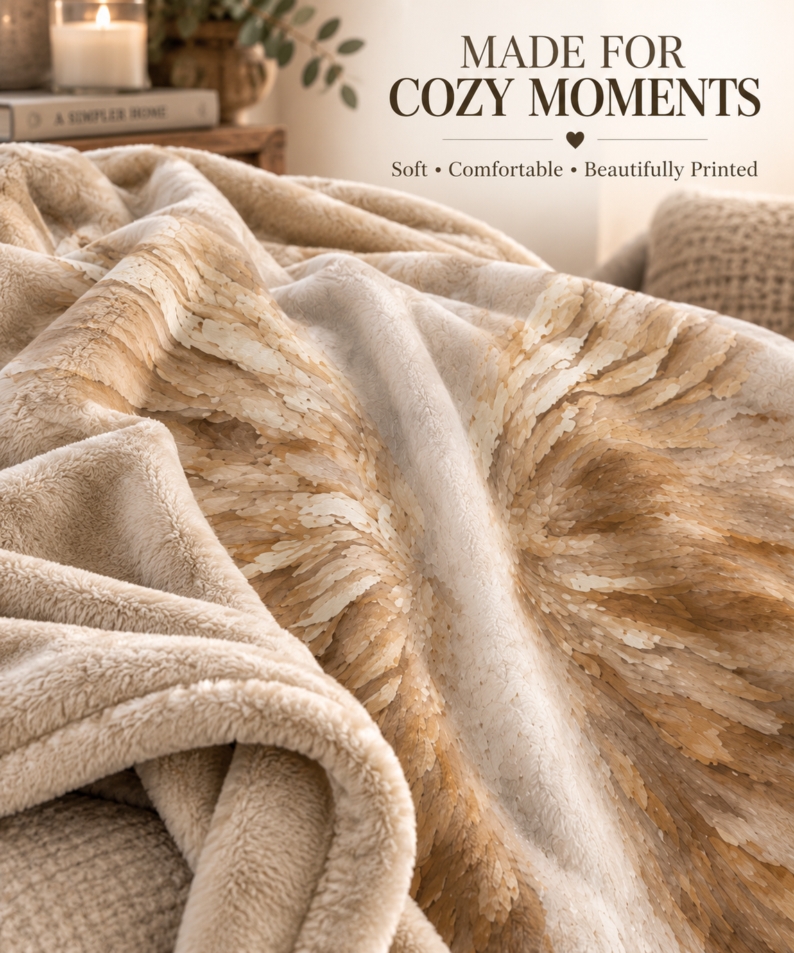 Angel Wings Sherpa Blanket – Soft Cozy Fleece Throw