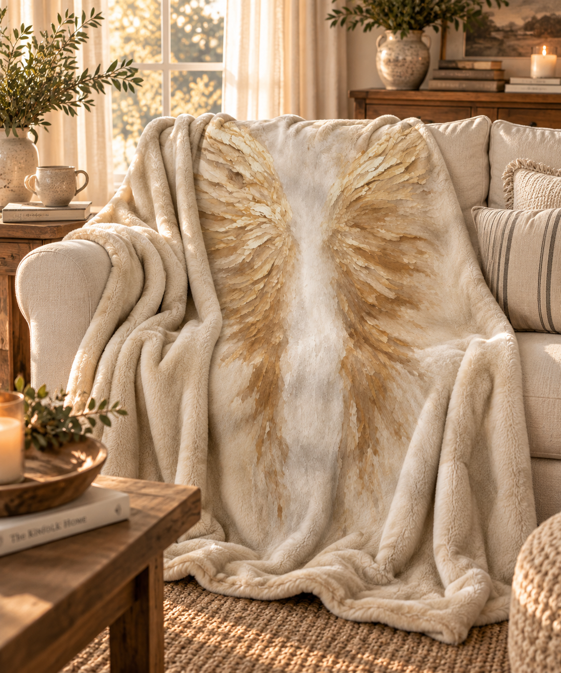 Angel Wings Sherpa Blanket – Soft Cozy Fleece Throw