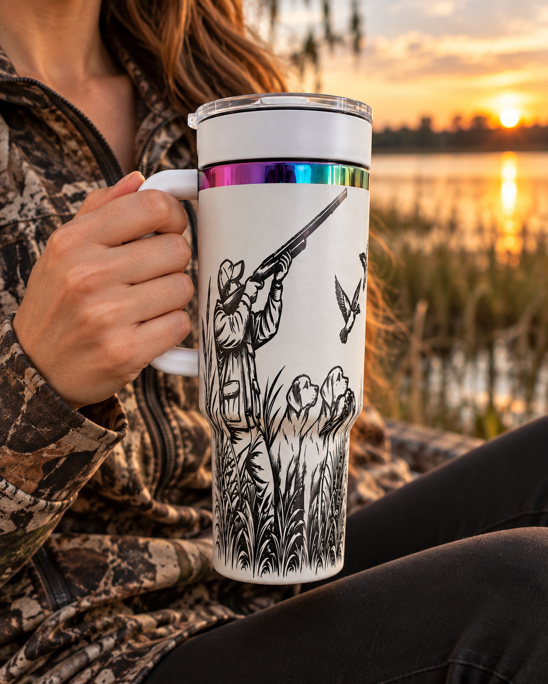 Duck Hunting Tumbler – Engraved 40 oz Waterfowl Travel Cup