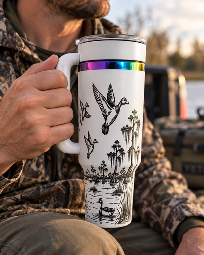 Duck Hunting Tumbler – Engraved 40 oz Waterfowl Travel Cup