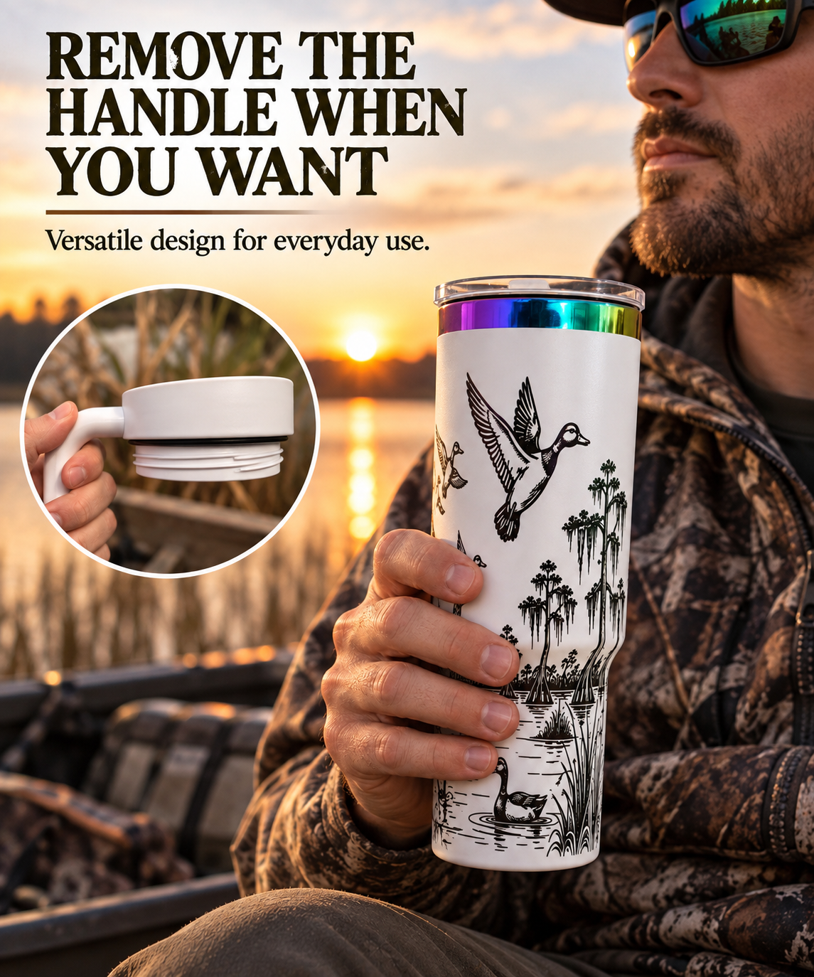 Duck Hunting Tumbler – Engraved 40 oz Waterfowl Travel Cup