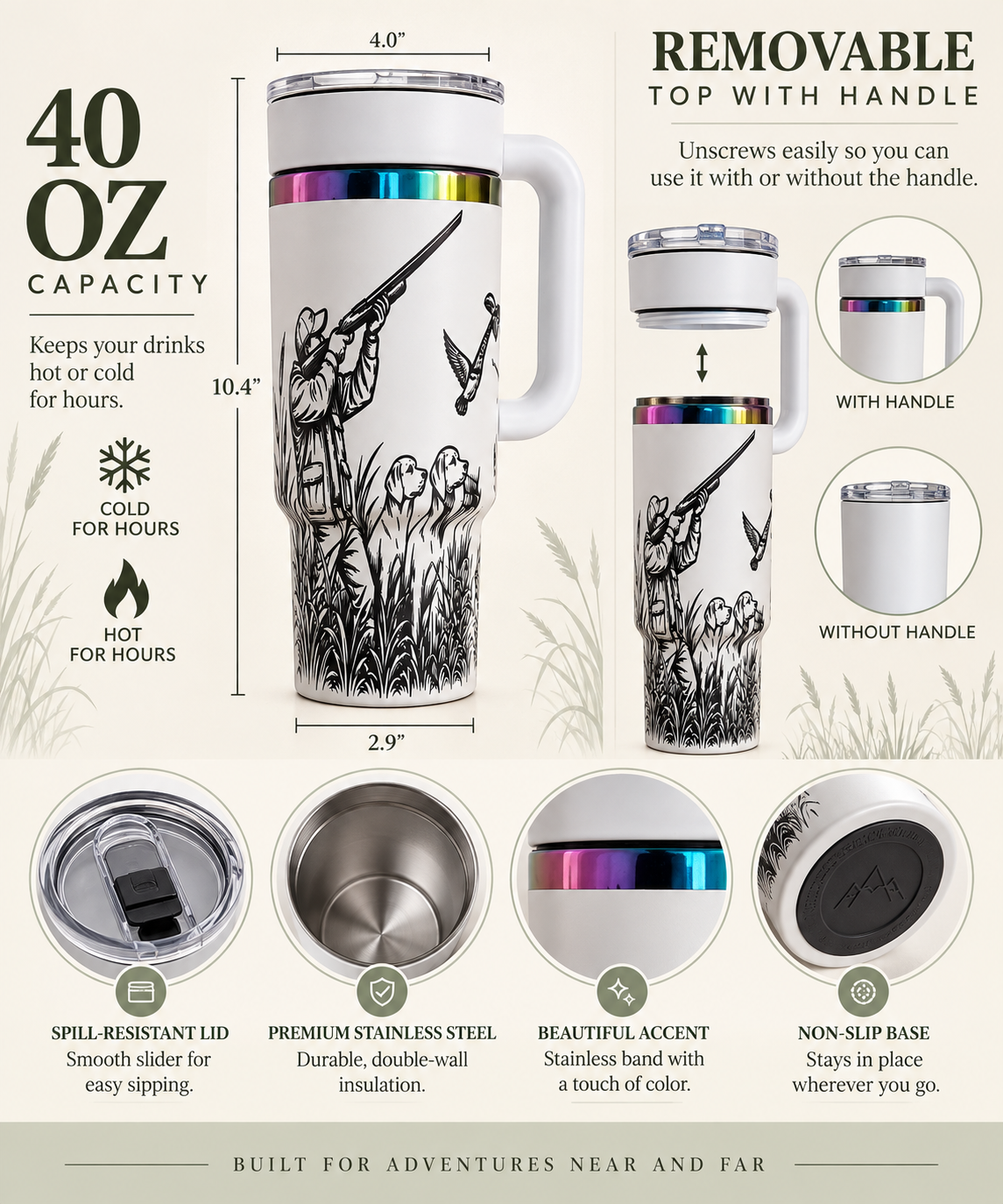 Duck Hunting Tumbler – Engraved 40 oz Waterfowl Travel Cup
