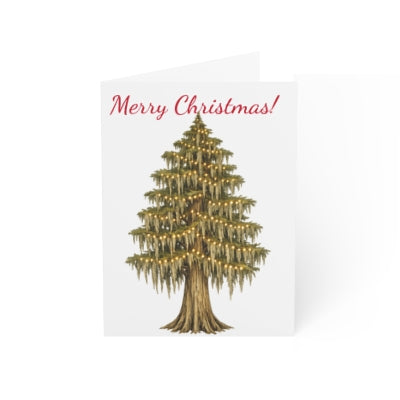 Merry Christmas Cypress Tree Greeting Cards — Pack of 10/30/50