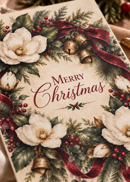 Christmas Magnolias Greeting Card — &