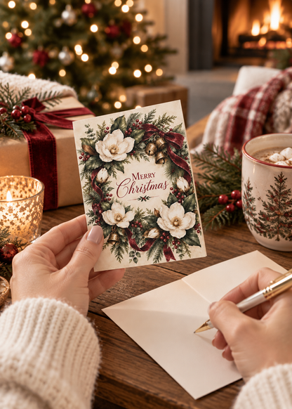 Christmas Magnolias Greeting Card — &