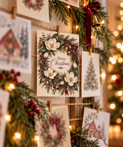Christmas Magnolias Greeting Card — &