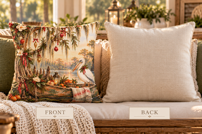 Christmas on the Bayou Holiday Pillow — Southern Bayou Christmas Decor
