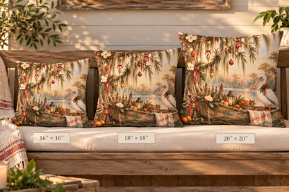 Christmas on the Bayou Holiday Pillow — Southern Bayou Christmas Decor