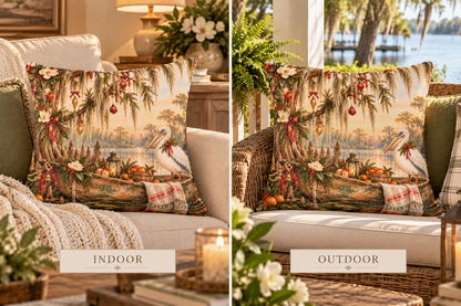 Christmas on the Bayou Holiday Pillow — Southern Bayou Christmas Decor