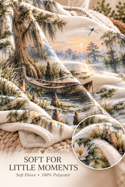 Louisiana Bayou Baby Blanket | 30" × 40" Cypress Tree Nursery Fleece Blanket