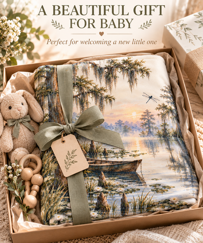 Louisiana Bayou Baby Blanket | 30" × 40" Cypress Tree Nursery Fleece Blanket