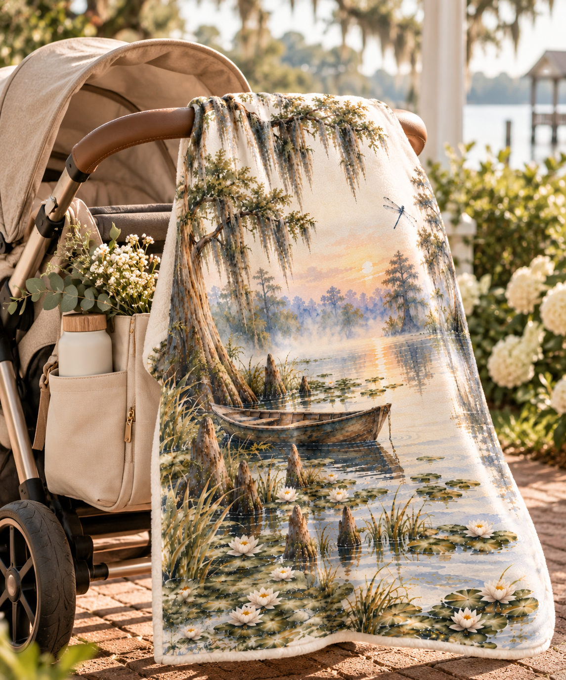 Louisiana Bayou Baby Blanket | 30" × 40" Cypress Tree Nursery Fleece Blanket