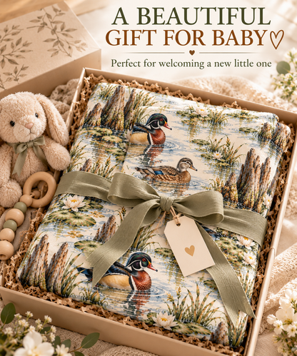 Wood Duck Pond Baby Blanket – Southern Wetlands 30" × 40"