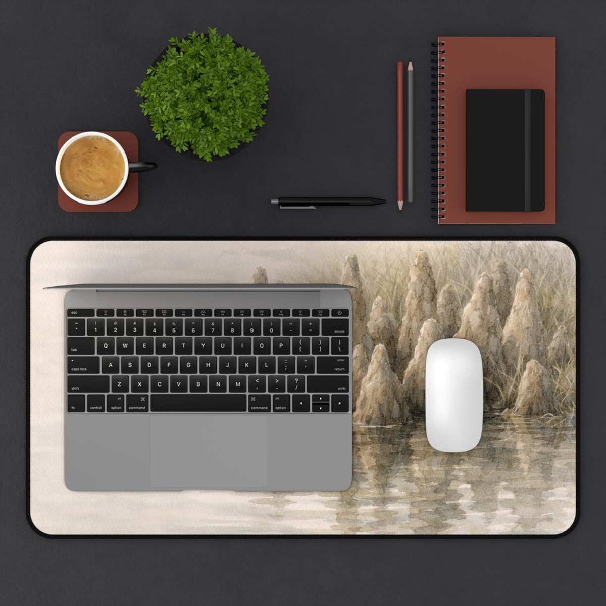 Serene Cypress Knees Desk Mat