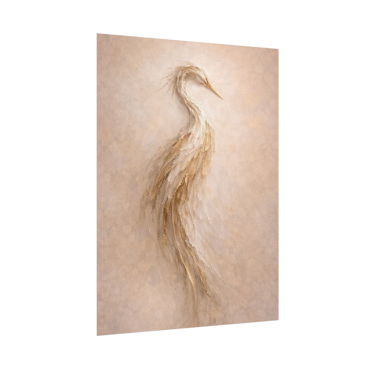Heron Silhouette Poster – Neutral Coastal Wall Art Decor