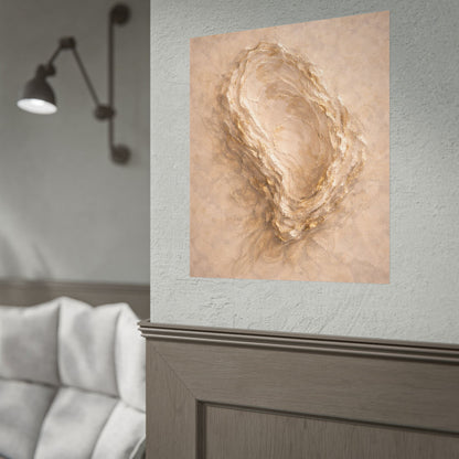 Abstract Oyster Shell Neutral Tones — Organic Beige Textured Wall Art