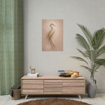 Heron Silhouette Poster – Neutral Coastal Wall Art Decor