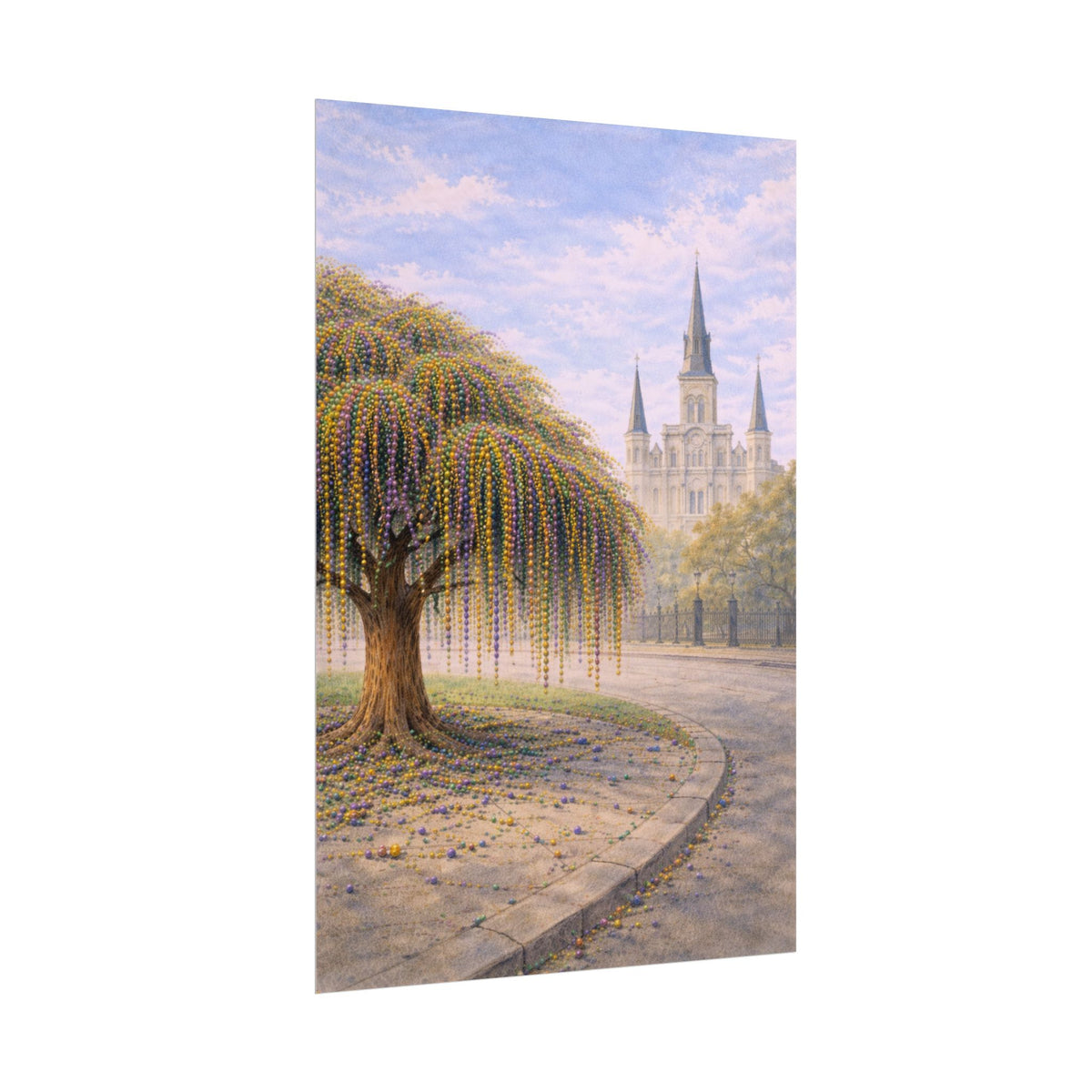 Mardi Gras Bead Tree Art Print