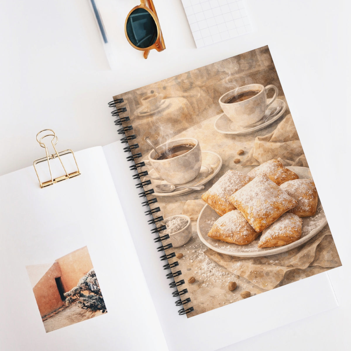 Coffee Beignets Spiral Notebook