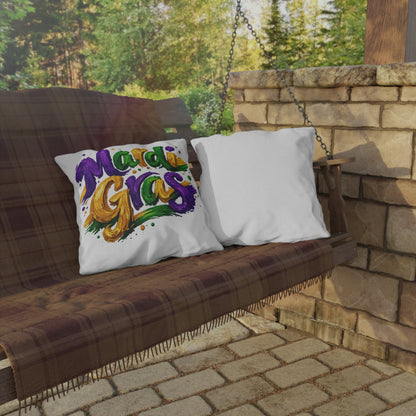 Mardi Gras Outdoor Pillow, Purple Green Gold Patio Decor, Louisiana Festive Cushion, Porch Party Decor