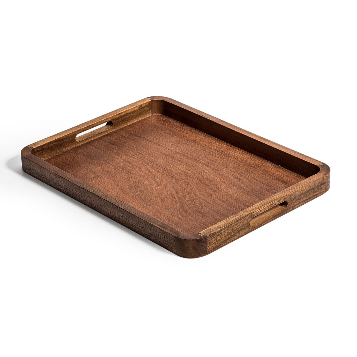 Acacia Wood Serving Tray with Handles | 18" × 14"