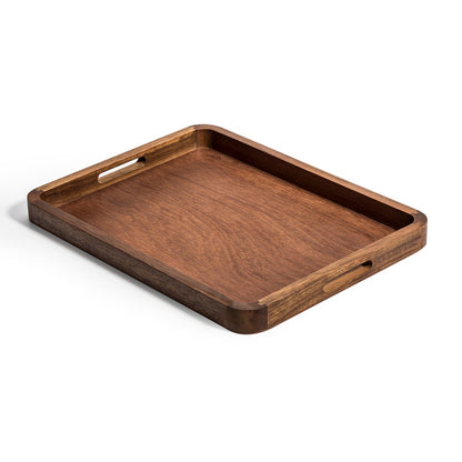 Acacia Wood Serving Tray with Handles | 18" × 14"