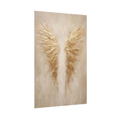 Angel Wings Gold Feather Poster