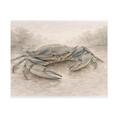 Blue Crab Illustration Rolled Poster