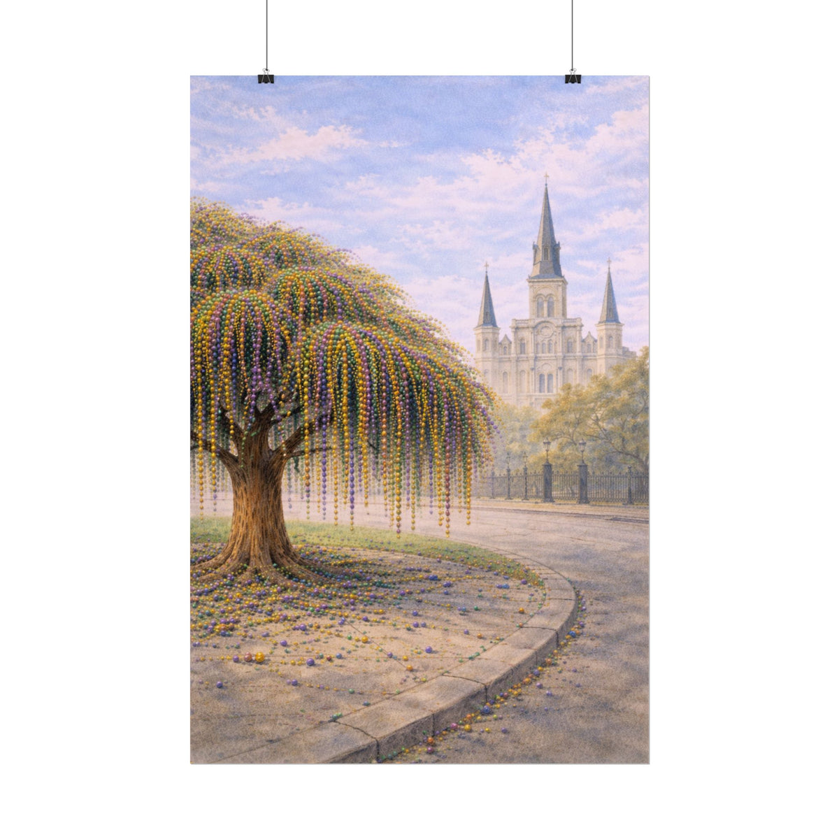 Mardi Gras Bead Tree Art Print