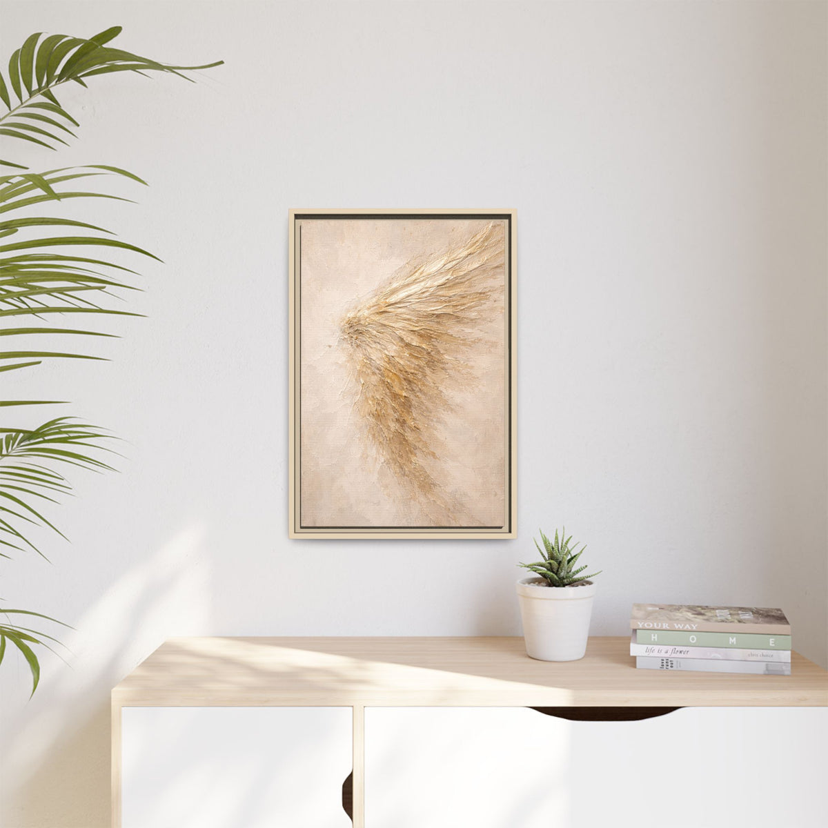 Abstract Angel Wing Framed Canvas Wall Art