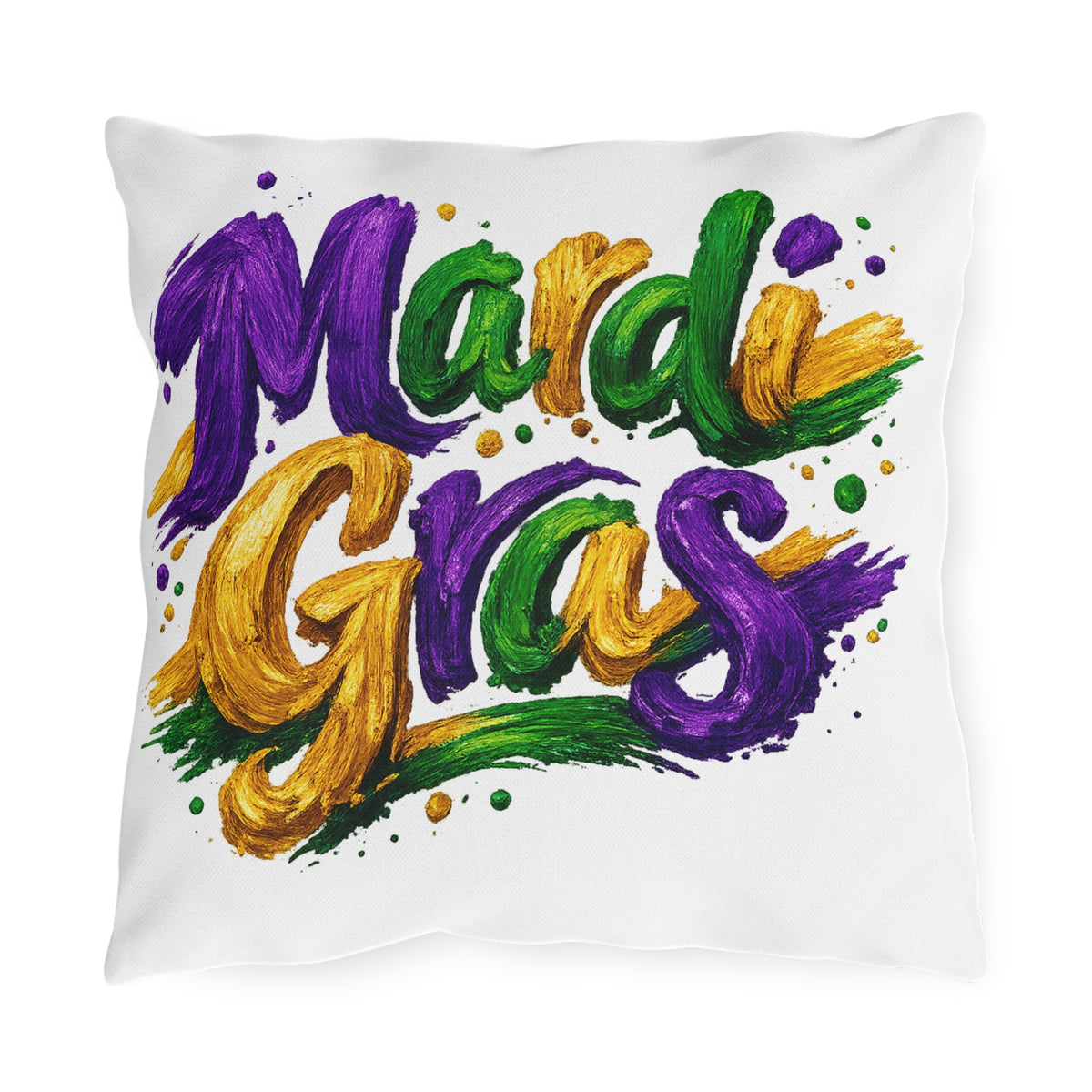 Mardi Gras Outdoor Pillow, Purple Green Gold Patio Decor, Louisiana Festive Cushion, Porch Party Decor