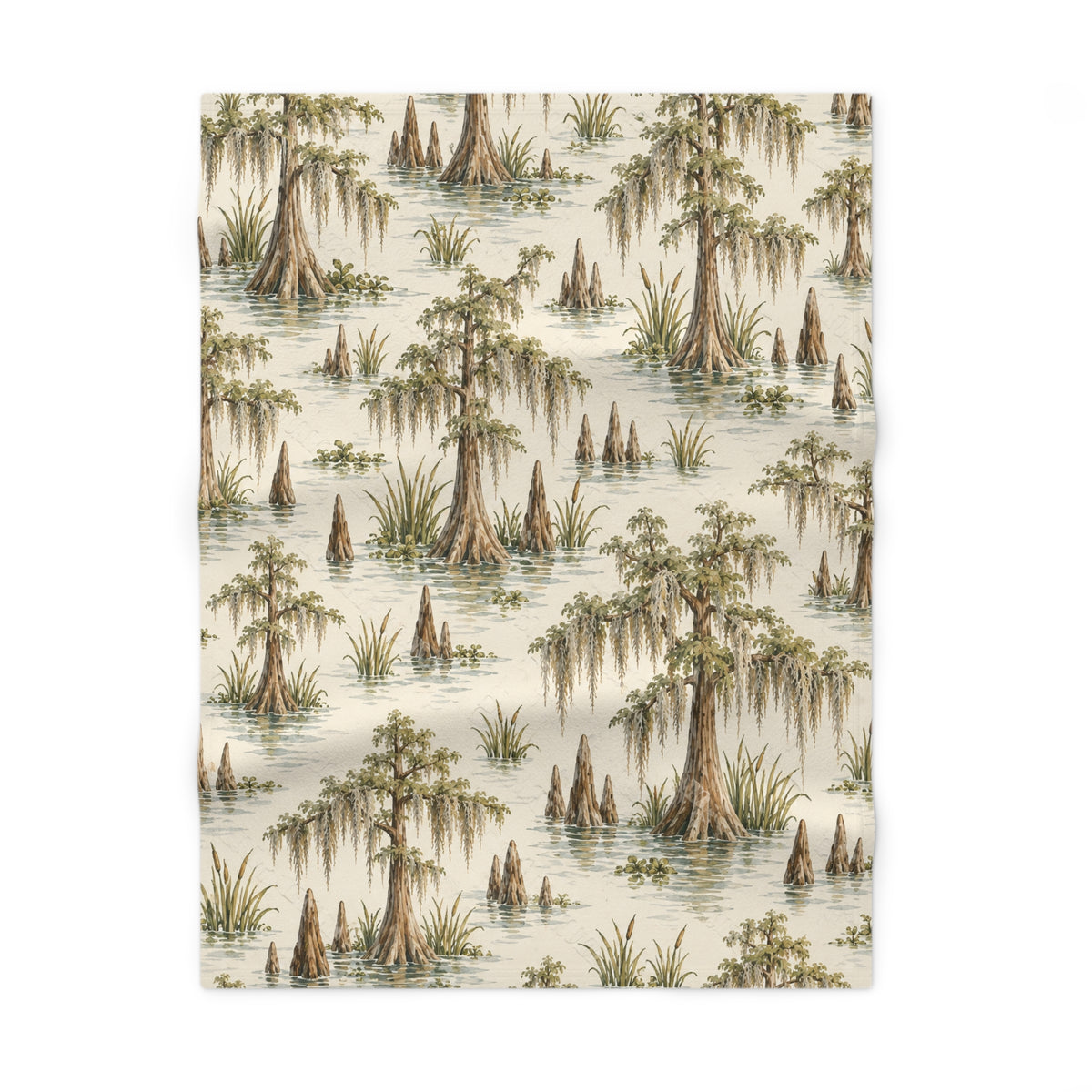 Louisiana Bayou Cypress &amp; Moss Baby Blanket – 30" × 40"