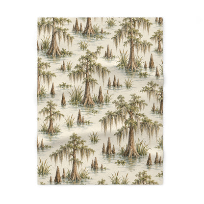 Louisiana Bayou Cypress &amp; Moss Baby Blanket – 30" × 40"