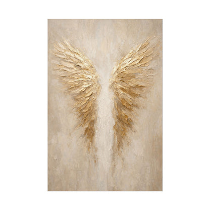 Angel Wings Gold Feather Poster