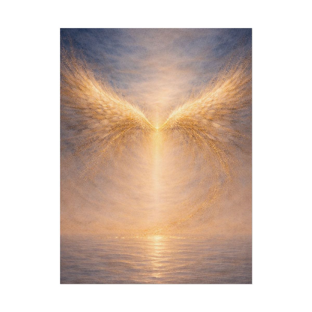 Angel Wings Sunset Poster  Spiritual Wall Art Rolled Poster