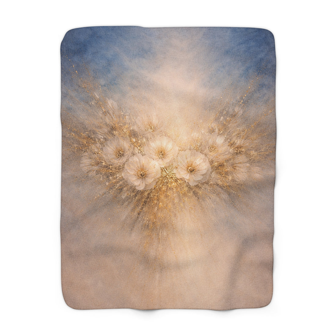 Floral Dream Sherpa Blanket — Soft Dandelion Bouquet Fleece Throw