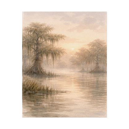 Misty Cypress Swamp Rolled Poster