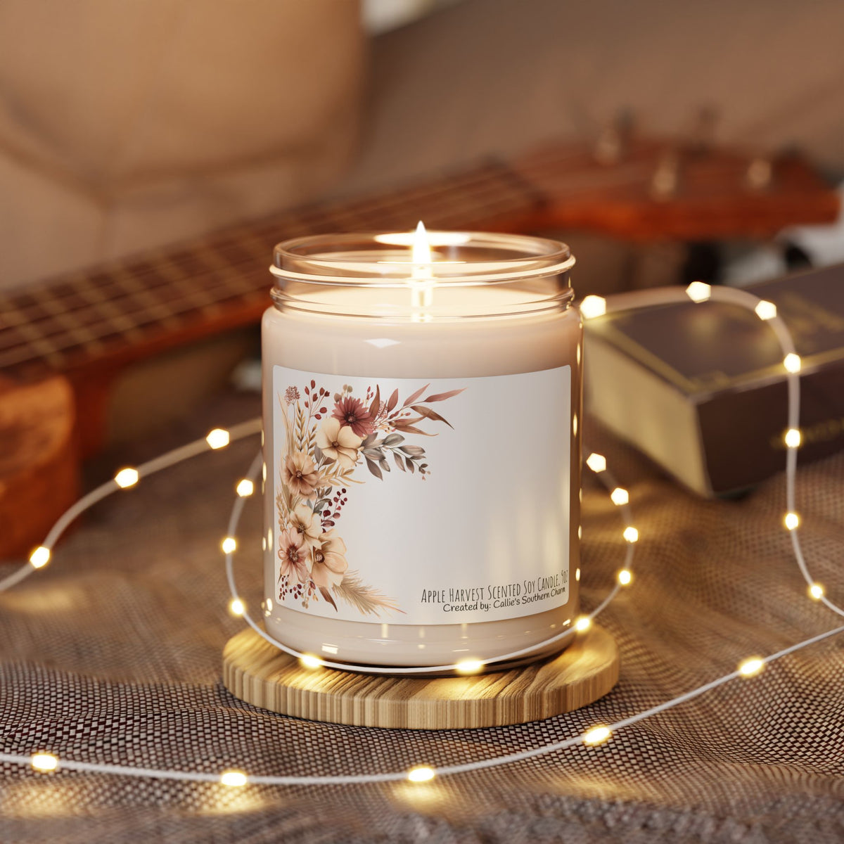 Soy Candle — Autumn Floral Scented 9oz